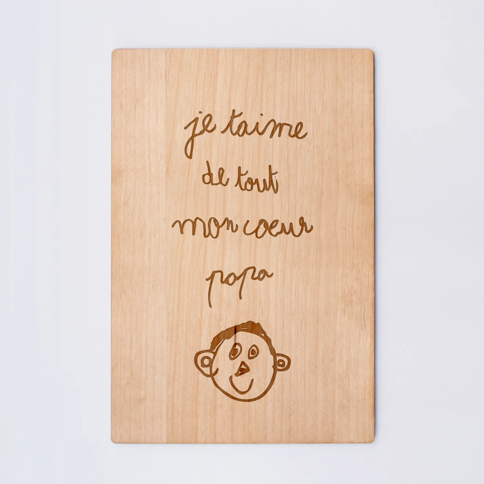 Cadre calendrier personnalisé bois gravé 15x10 cm avec support