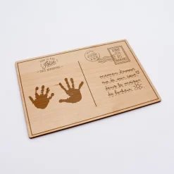 Cadre carte postale maman personnalisé bois gravé 15x10 cm avec support - édition spéciale 