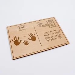 Cadre carte postale papa personnalisé bois gravé 15x10 cm avec support - édition spéciale 