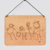 Cadre de décoration personnalisé gravé bois rectangle 20x14,6 cm