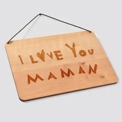 Cadre de décoration personnalisé gravé bois rectangle 20x14,6 cm