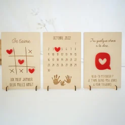 Cadre personnalisé bois gravé 15x10 cm avec support - édition spéciale "J'ai quelque chose à te dire"