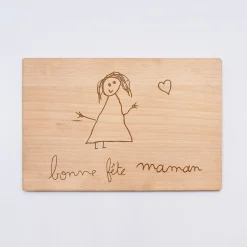 Cadre personnalisé bois gravé 15x10 cm avec support