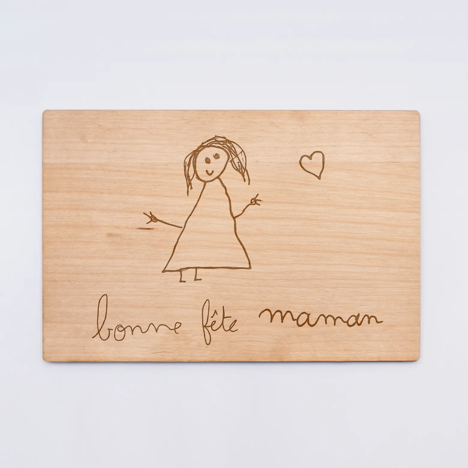 Cadre personnalisé bois gravé 15x10 cm avec support