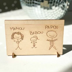 Cadre personnalisé bois gravé 15x10 cm avec support