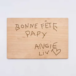 Cadre personnalisé bois gravé 15x10 cm avec support
