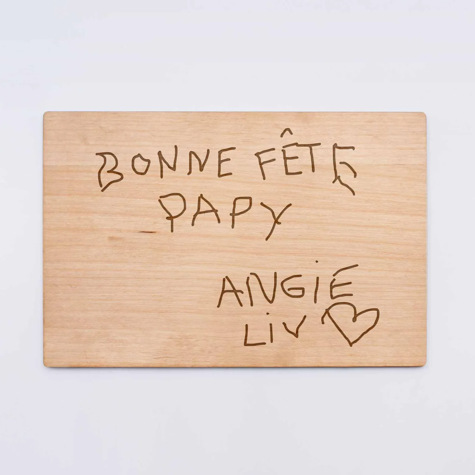 Cadre personnalisé bois gravé 15x10 cm avec support