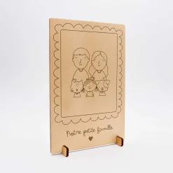 Cadre personnalisé bois gravé 15x10 cm avec support - édition spéciale 