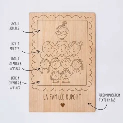 Cadre personnalisé bois gravé 15x10 cm avec support - édition spéciale 