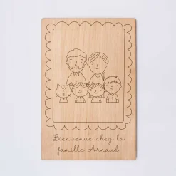 Cadre personnalisé bois gravé 15x10 cm avec support - édition spéciale 