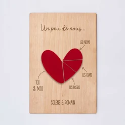Cadre personnalisé bois gravé 15x10 cm avec support - édition spéciale 