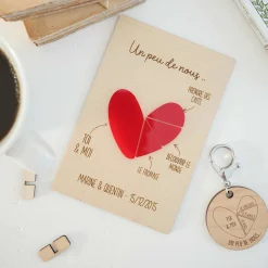 Cadre personnalisé bois gravé 15x10 cm avec support - édition spéciale 