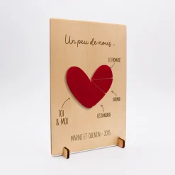 Cadre personnalisé bois gravé 15x10 cm avec support - édition spéciale 