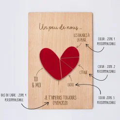 Cadre personnalisé bois gravé 15x10 cm avec support - édition spéciale 