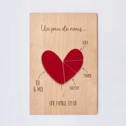 Cadre personnalisé bois gravé 15x10 cm avec support - édition spéciale 