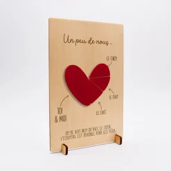 Cadre personnalisé bois gravé 15x10 cm avec support - édition spéciale 