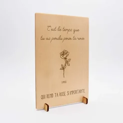 Cadre personnalisé bois gravé 15x10 cm avec support - édition spéciale 