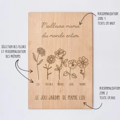 Cadre personnalisé bois gravé 15x10 cm avec support - édition spéciale 