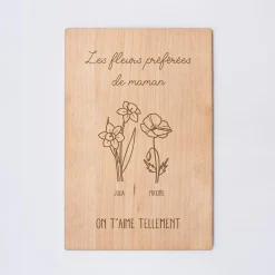 Cadre personnalisé bois gravé 15x10 cm avec support - édition spéciale 