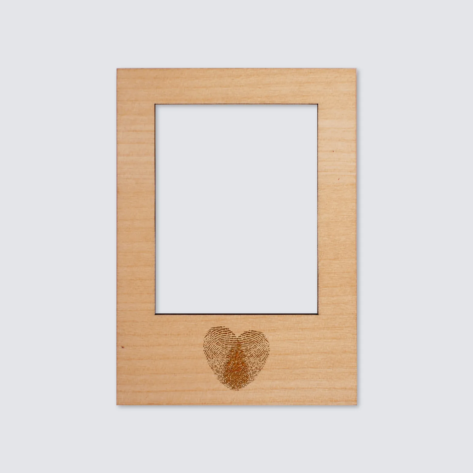 Cadre polaroïd personnalisé gravé bois aimanté petit format 68x97 mm