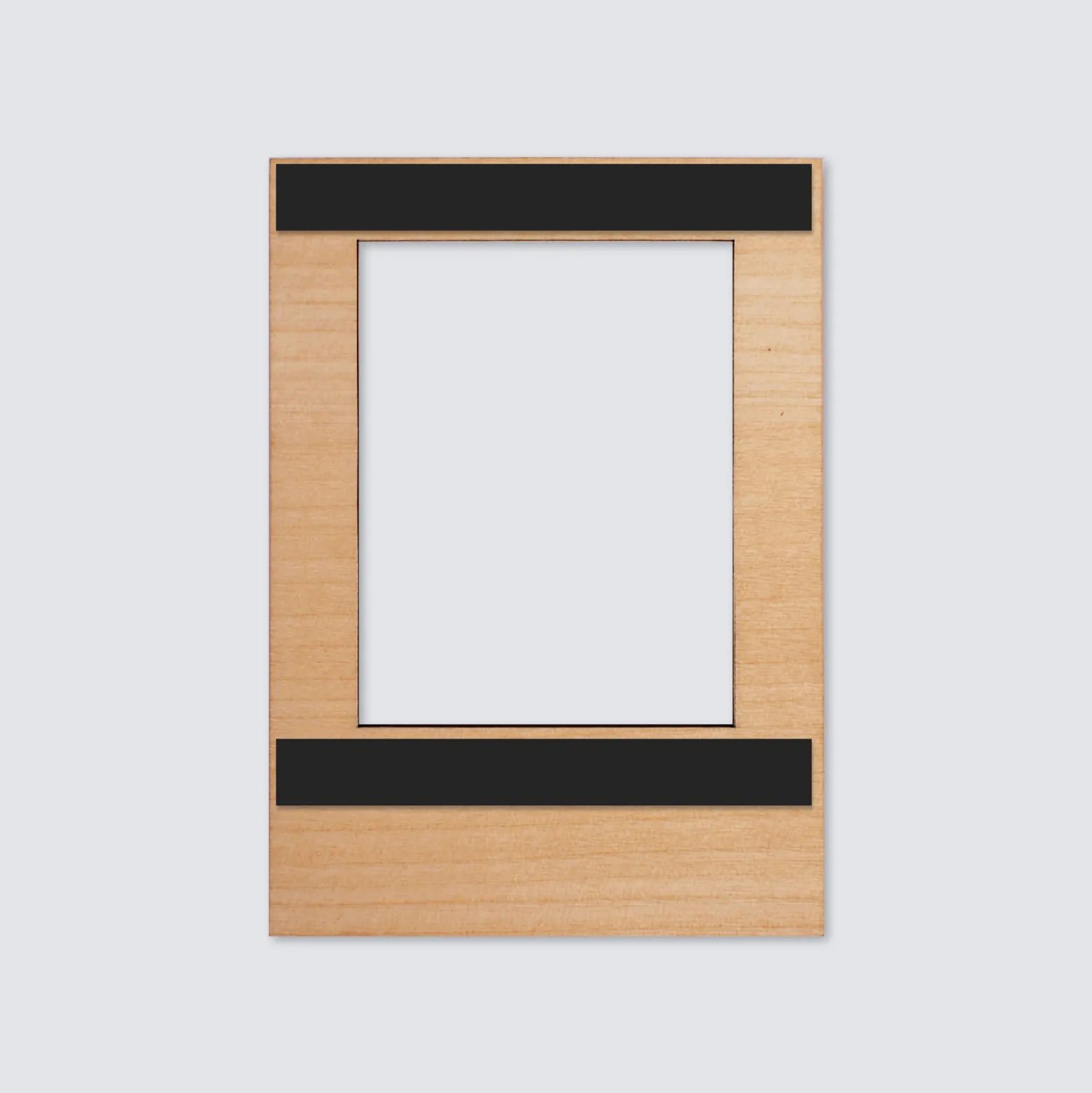Cadre polaroïd personnalisé gravé bois aimanté petit format 68x97 mm