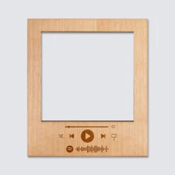 Cadre polaroïd Spotify personnalisé gravé bois aimanté grand format 92x108 mm
