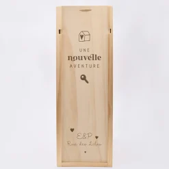 Caisse de champagne bois couvercle gravé - Edition spéciale 