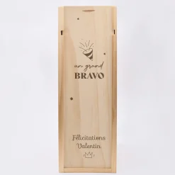 Caisse de champagne bois couvercle gravé - Edition spéciale 