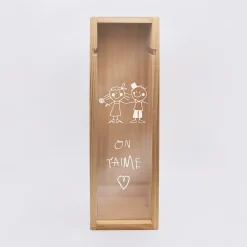Caisse de vin bois couvercle gravé
