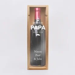 Caisse de vin bois couvercle acrylique gravé - Edition spéciale