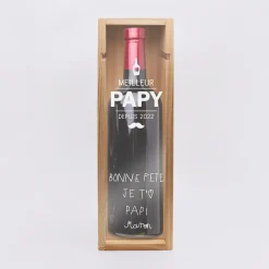 Caisse de vin bois couvercle gravé - Edition spéciale 