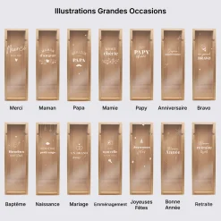 Caisse de vin bois couvercle gravé - Edition spéciale "Grandes Occasions"