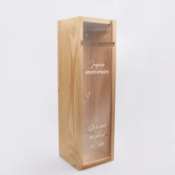 Caisse de vin bois couvercle gravé - Edition spéciale