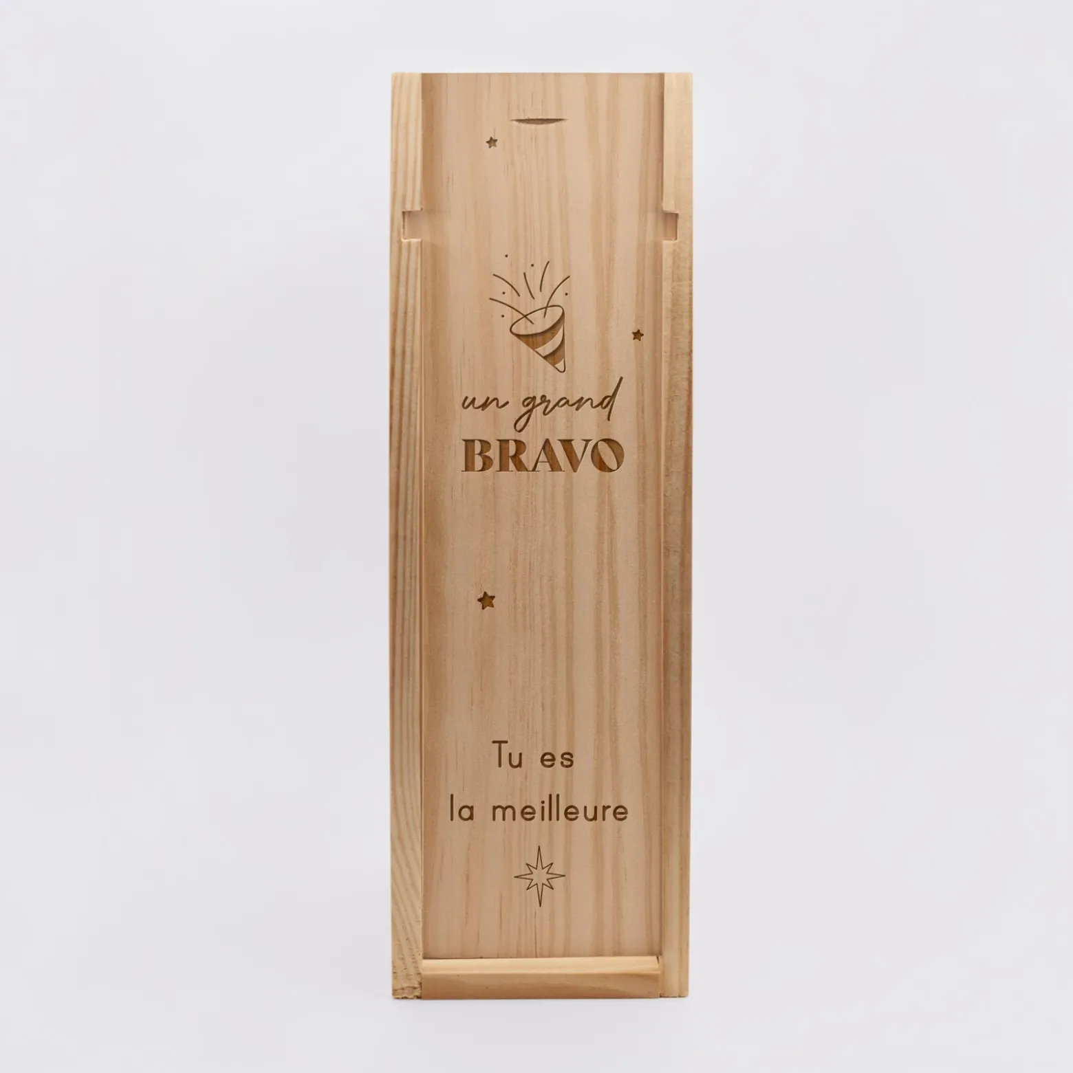 Caisse de vin bois couvercle gravé - Edition spéciale "Grandes Occasions"