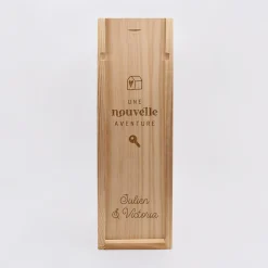 Caisse de vin bois couvercle gravé - Edition spéciale