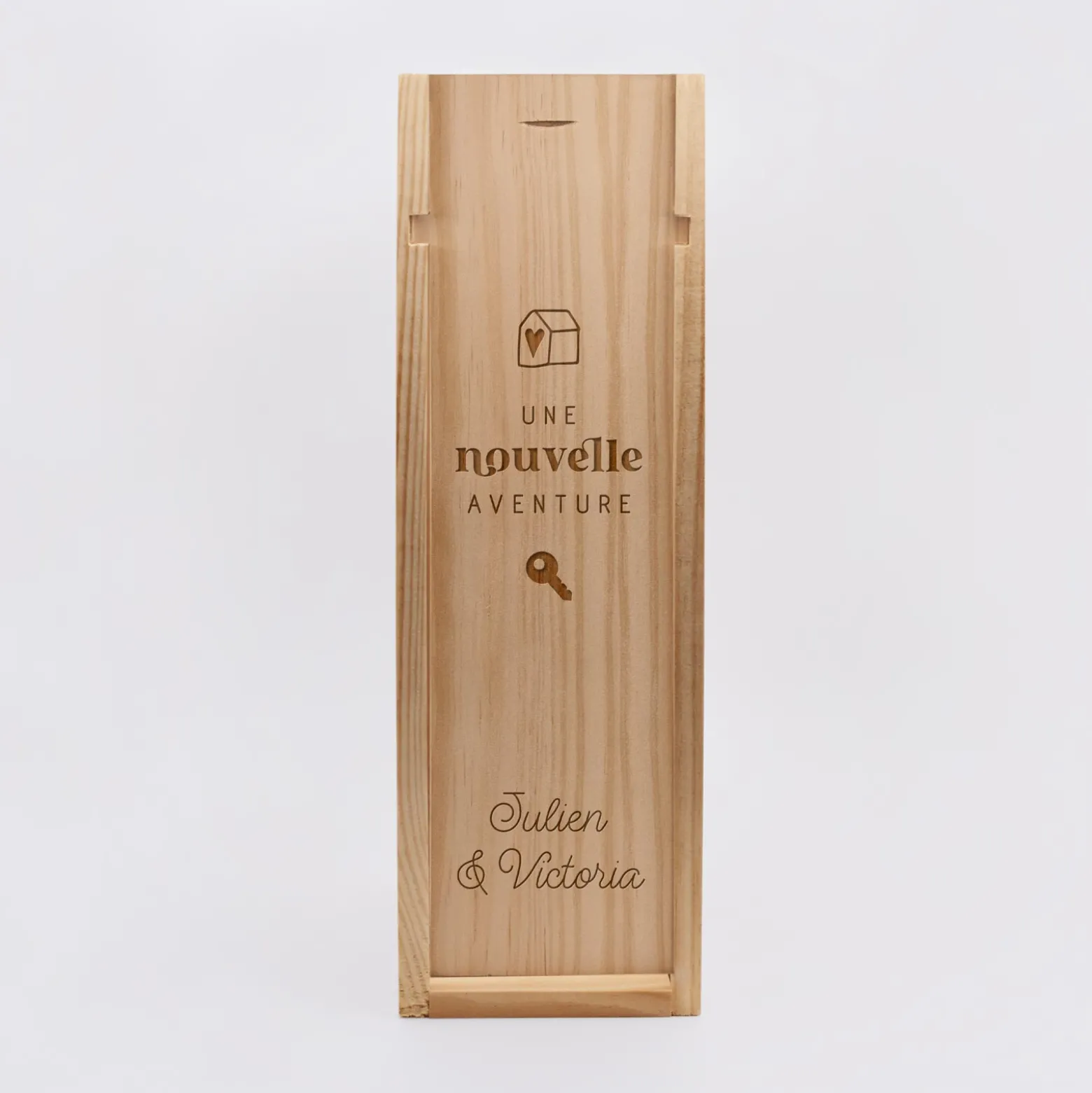 Caisse de vin bois couvercle gravé - Edition spéciale "Grandes Occasions"