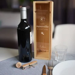 Caisse de vin bois couvercle gravé - Edition spéciale