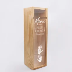 Caisse de vin personnalisée bois couvercle gravé - Edition spéciale