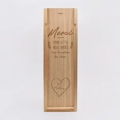 Caisse de vin personnalisée bois couvercle gravé - Edition spéciale