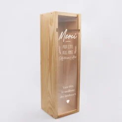 Caisse de vin personnalisée bois couvercle gravé - Edition spéciale