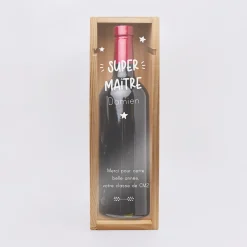 Caisse de vin personnalisée bois couvercle gravé - Edition spéciale 