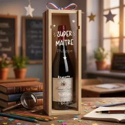 Caisse de vin personnalisée bois couvercle gravé - Edition spéciale 