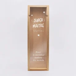 Caisse de vin personnalisée bois couvercle gravé - Edition spéciale 
