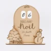 Calendrier de l'avent personnalisé compte à rebours Noël magique bois gravé