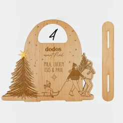 Calendrier de l'avent personnalisé comte à rebours Noël bois gravé - HappyBulle x MyLovelyThing