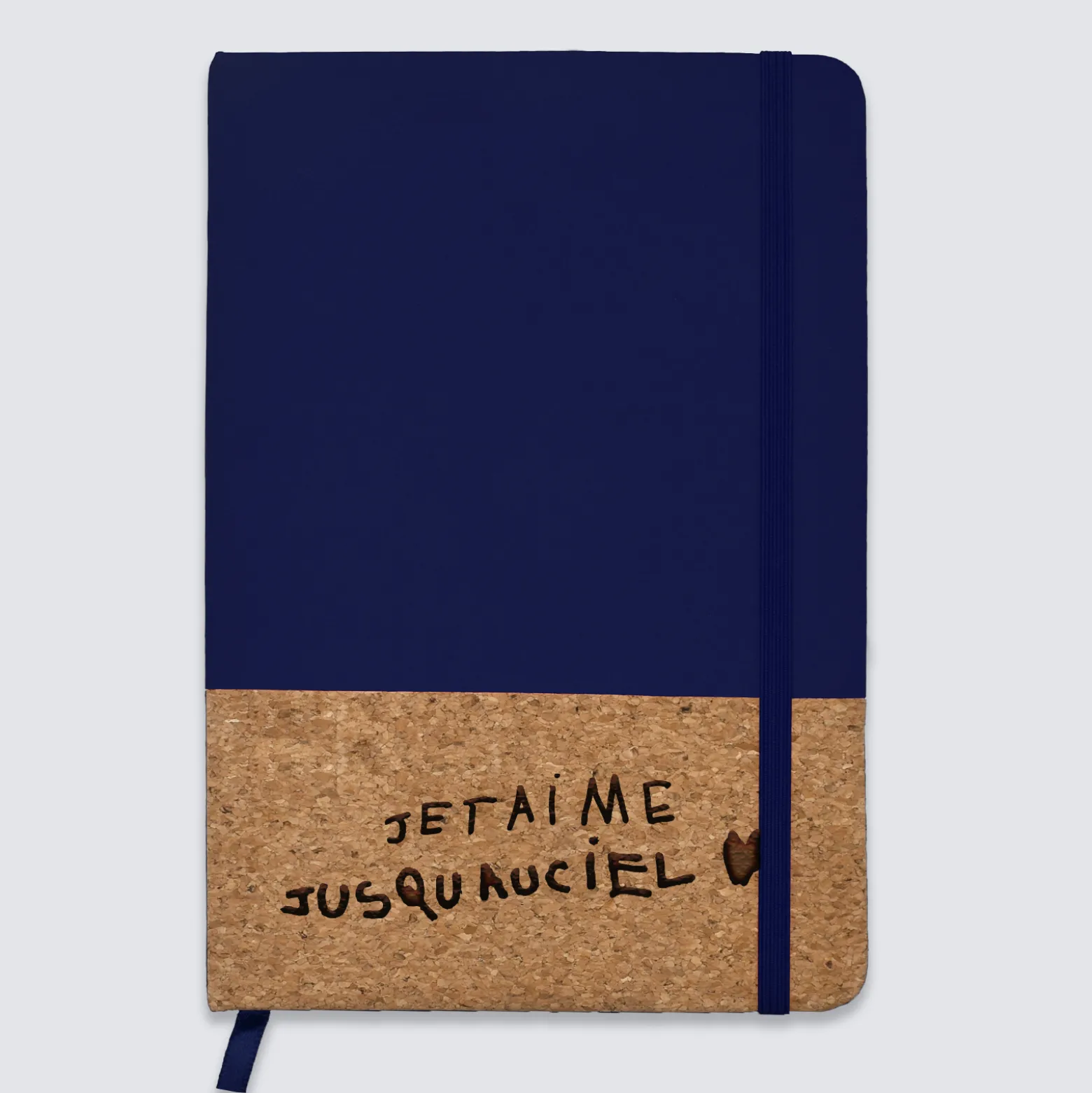 Carnet bi-matière en liège personnalisé 14x21 cm