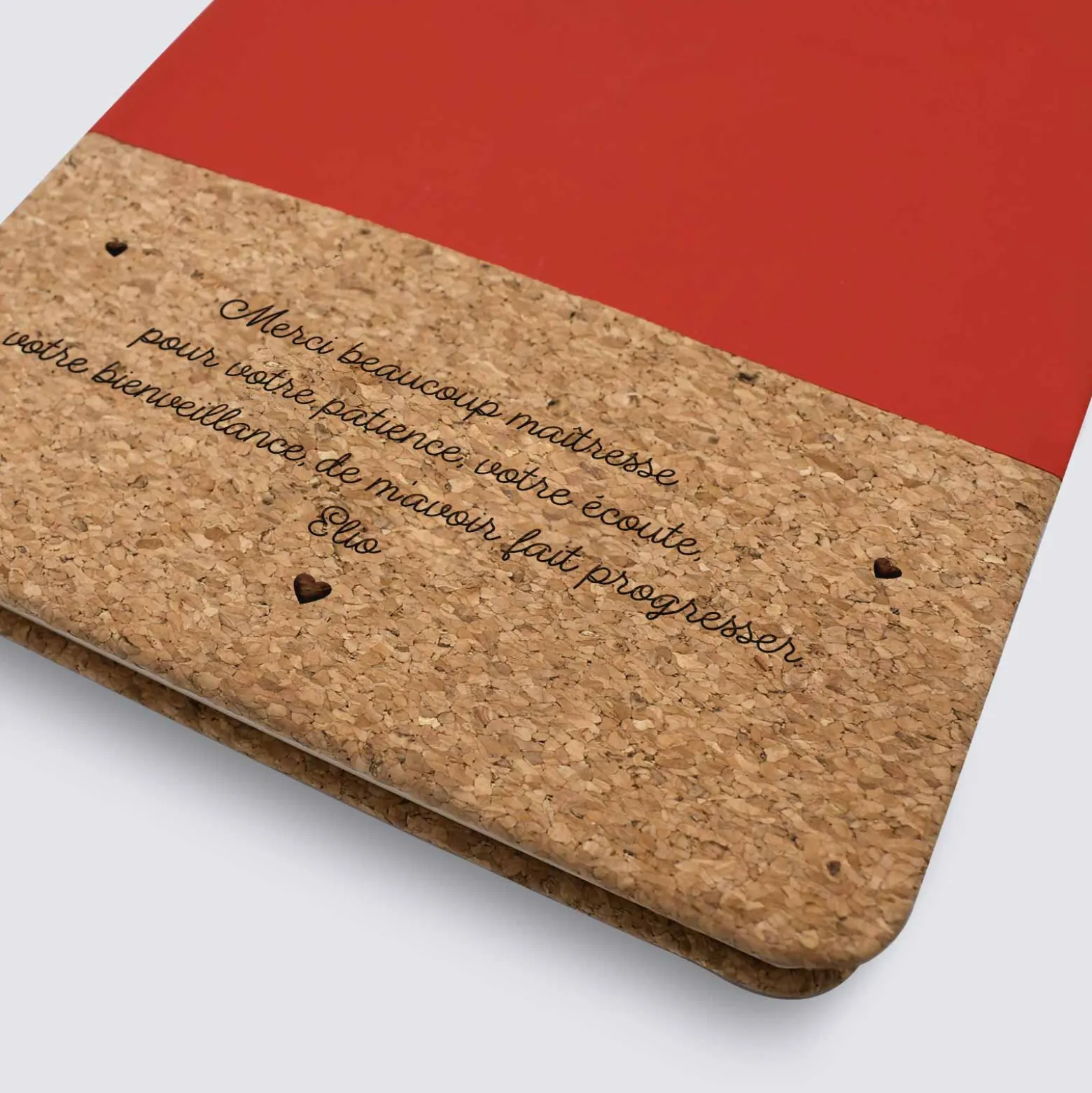 Carnet bi-matière en liège personnalisé 14x21 cm