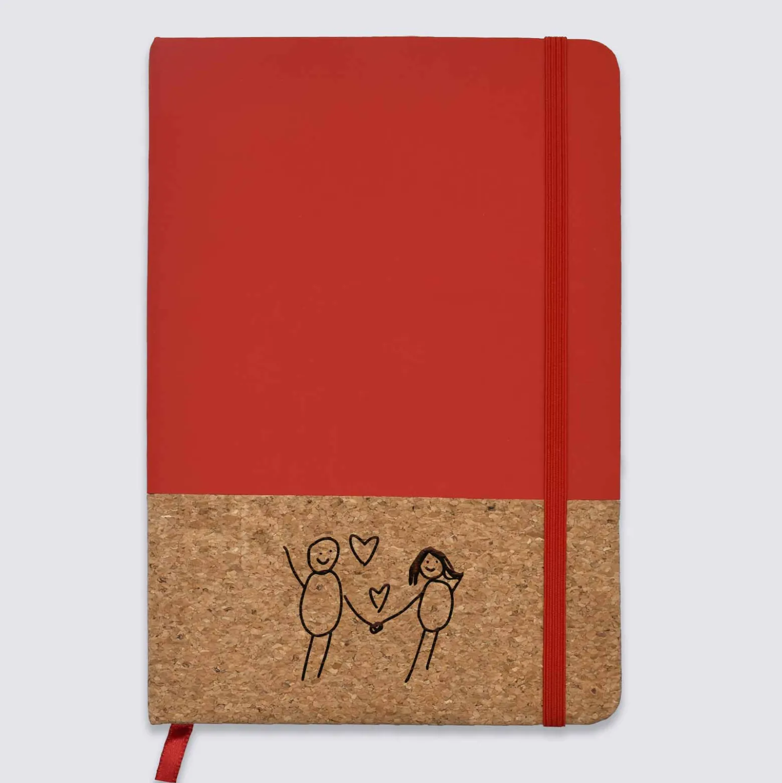 Carnet bi-matière en liège personnalisé 14x21 cm