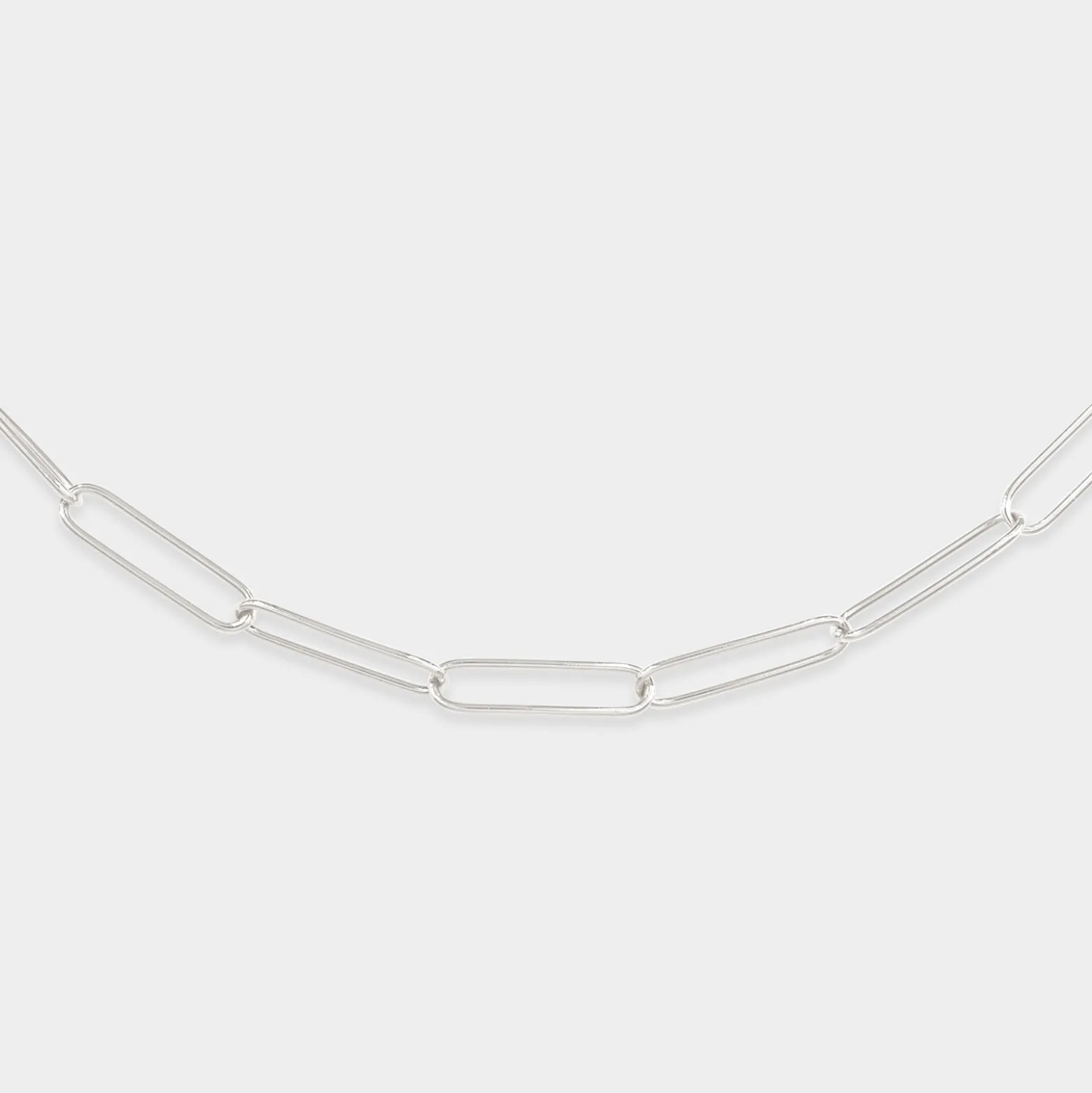 Chaîne grande maille argent