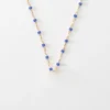 Chaîne plaqué or perles de Miyuki colorées
